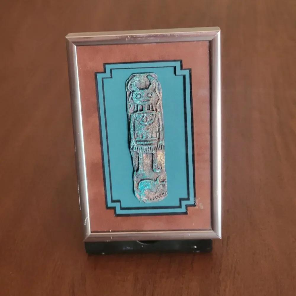 Framed Cleo Teissedre Designs Copper Totem Art Wall Decor Home Decor